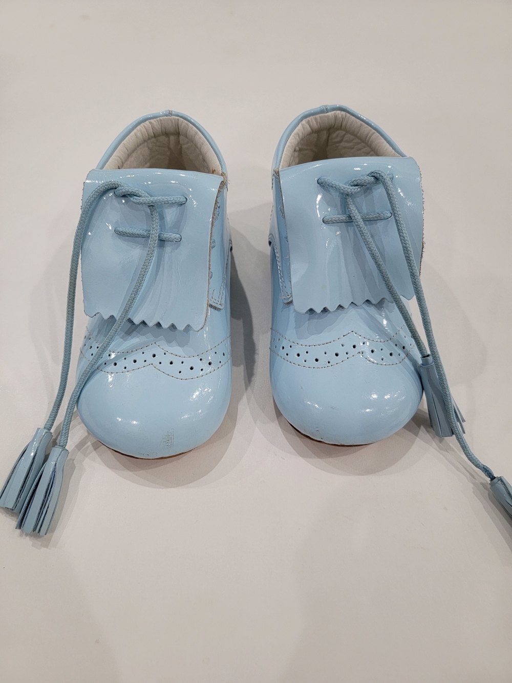 Patent Tassel Brogue Baby Shoes in Light Blue Size EU 25